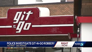 Des Moines police investigating gas station robbery [upl. by Giles]