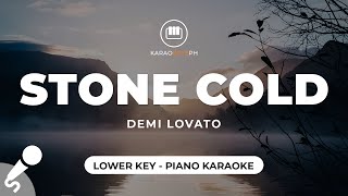 Stone Cold  Demi Lovato Lower Key  Piano Karaoke [upl. by Ennairda]