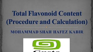 Total Flavonoid Content Procedure and Calculation [upl. by Rayshell]