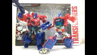 Transformers Tribute Evolution Optimus Prime Orion Pax Chefatron Review [upl. by Eatnoid46]