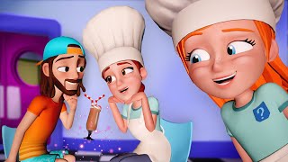 Chef Adleys MYSTERY CAFE Love Story Adley is the Boss Niko makes Food a new Family 3D Cartoon [upl. by Annair]