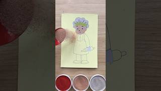 Sand painting baker satisfying video how to paint with sand Chim Xinh channel [upl. by Minabe]