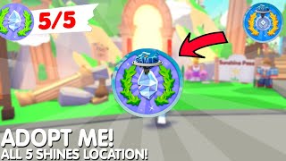 ALL 5 SHINES LOCATIONS in Adopt Me quotThe Games Eventquot Roblox How To Get New Roblox Event Badges [upl. by Ylrebma697]