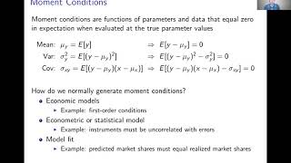 Week 8 Generalized Method of Moments  Video 1 Method of Moments Overview [upl. by Nynnahs561]