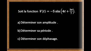 Amplitude période et déphasage dune fonction sinusoïdale [upl. by Undry]