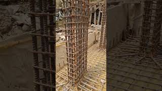 05 column combined footing with water reservoir rebar binding buildingconstruction foundation [upl. by Amadeo]