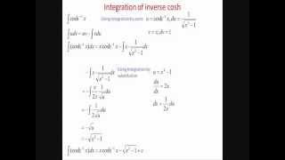 Integration of Inverse cosh cosh1x [upl. by Hillery]