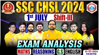 SSC CHSL Exam Analysis 2024  1 July 2024 3rd Shift  SSC CHSL Question Paper  SSC CHSL Review 2024 [upl. by Glinys]