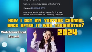 HOW TO SEND AN APPEAL ON YOUTUBE 2024 [upl. by Natsirc]