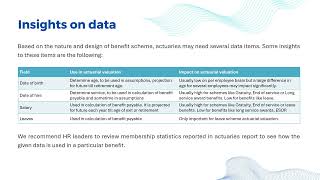 The role of HR in actuarial valuations for long term employee benefits [upl. by Une268]