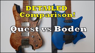 Ibanez Quest Q52 vs Strandberg Boden Standard 6  Headless Guitars Comparison [upl. by Gerrald]