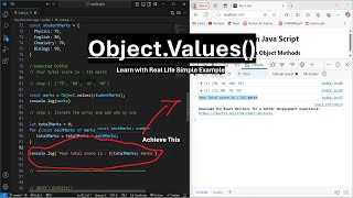 ObjectValues Learn Object Methods in Javascript with Real Life example bharathedutech [upl. by Serles]