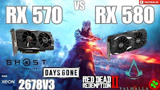 RX 570 vs RX 580  Sera que teremos muita Diferença  4 Games Testados  1080p  Xeon 2678v3 [upl. by Aicilec]