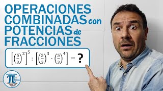 OPERACIONES COMBINADAS con POTENCIAS de FRACCIONES 🍕 Ejercicios resueltos de potencias 💙 Ejercicio 1 [upl. by Past]