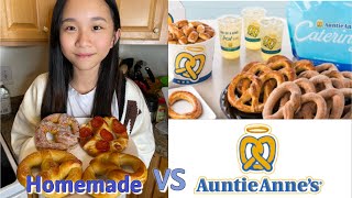 Homemade Pretzels VS Auntie Annes Pretzels  Janet and Kate [upl. by Ekaterina]