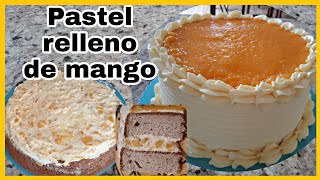 Pastel 3 Leches Relleno De Mango [upl. by Aleakam]