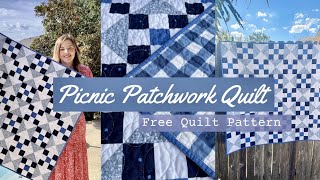 Picnic Patchwork Quilt  Free Baby Quilt Pattern and Tutorial [upl. by Nnaylime]