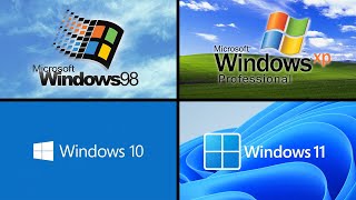 Windows 98 vs Windows XP vs Windows 10 vs Windows 11 [upl. by Elokyn]