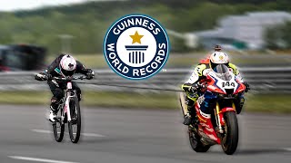 Fastest Towed Bicycle  Guinness World Records [upl. by Tanya644]