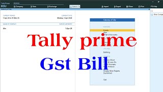 tally prime  gst in tally prime  gst entry in tally prime  how to make gst bill in tally [upl. by Corabel]