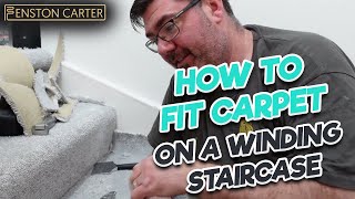 A video guide on how to fit carpet on a straight stairs and a winding staircase [upl. by Pren]