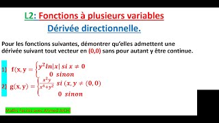 La dérivée directionnelle nentraine pas la continuité et encore moins la différentiabilité [upl. by Nnaeiluj]