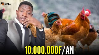 IL GAGNE 10000000F en UN AN avec LELEVAGE DU POULET LOCAL voici SES 3 SECRETS investir au pays [upl. by Sidoeht]