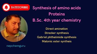 synthesisofaminoacidsproteinsbsc4thyearchemistrymajor403 [upl. by Noswal]