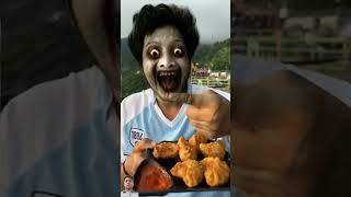 Shaitaan👹 fried momos🥟 kha Gaya😨 shorts trendingshorts comedy food funny viralvideos [upl. by Enilec]