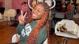 How To Do Boho Box Braids  Bohemian Knotless Braids Tutorial  Watch Me Braid [upl. by Godding478]