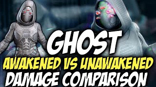 Ghost Awakened Vs Unawakened Damage Comparison  How Much Does She Need It  Contest Of Champions [upl. by Oranneg]