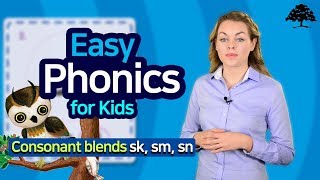 Easy Phonics 2 Unit 9 Consonant blends sk sm sn  Phonics for Kids  Alphabet  Learn to Read [upl. by Minda488]