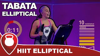 20 Min Tabata Elliptical Workout HIIT Elliptical Machine Class  Fitscope Studio [upl. by Aianat]