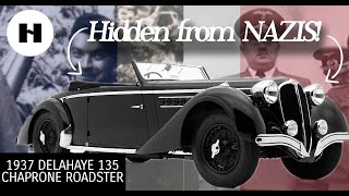 HIDDEN from the NAZIS during WW2  1937 Delahaye 135 Coupe des Alpes Chapron Roadster [upl. by Stinson]