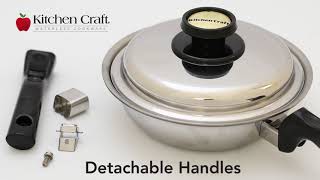 Kitchen Craft Cookware  How to use the NEW Detachable Handles [upl. by Hteboj]