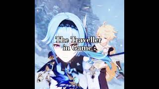 Traveler In game vs Lore wise Subscribe genshinimpact edit shorts [upl. by Alethia607]