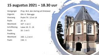 Avonddienst  15082021  Prop WA den Hertog uit Dirksland [upl. by Netsew]