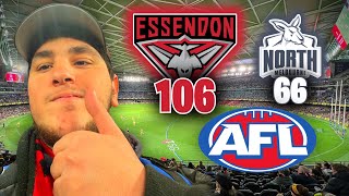 DONS FLY UP TO SECOND  Essendon Vs North Melbourne AFL Vlog [upl. by Tormoria]