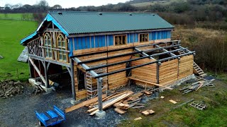 Timber Framed Barn Part 31 Cladding And New Addition To The Farm [upl. by Lyrahc]