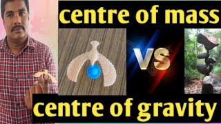 differences between centre of mass and centre of gravity  system of particles and rotational motion [upl. by Romeon]