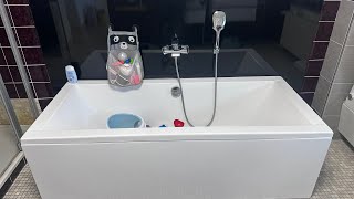 Badewanne nach Bauen  Aluverbundplatte Wasserleitung verlegen  Fugenlose dusche  Duscharmatur [upl. by Vial229]