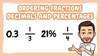 Ordering Fractions Decimals and Percentages  Smallest to Largest [upl. by Auohs]