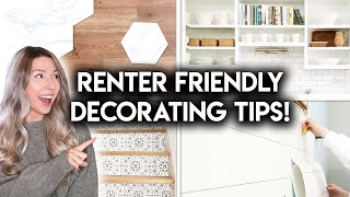 12 RENTER FRIENDLY HOME DECOR IDEAS  DIY REMOVABLE UPGRADES [upl. by Alag45]