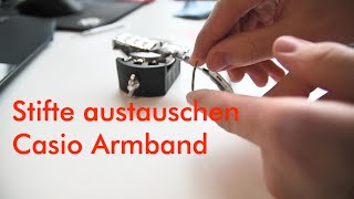 Reparatur Casio Armband verbogener Stift  Federsteg [upl. by Dachi]