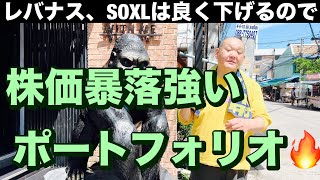 株価暴落強いポートフォリオ🔥レバナス、SOXLは良く下げるので😆 [upl. by Marijo128]