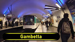 Metro Station Gambetta  Paris 🇫🇷  Walkthrough 🚶 [upl. by Coonan618]