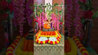 Ganpati Decoration 2024 at home ganeshchaturthi diyideas backdrop festival ganpati decoration [upl. by Zeena]