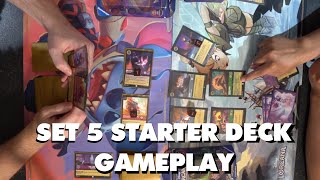 Set 5 Starter Deck Gameplay Disney Lorcana Shimmering Skies [upl. by Skutchan]