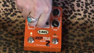 TRex REPTILE 2 echo delay pedal demo [upl. by Kcirrad]