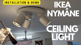 Ikea Nymane Ceiling Light Installation  Detailed Instructions and Demonstration [upl. by Ademordna]